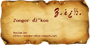 Zongor Ákos névjegykártya